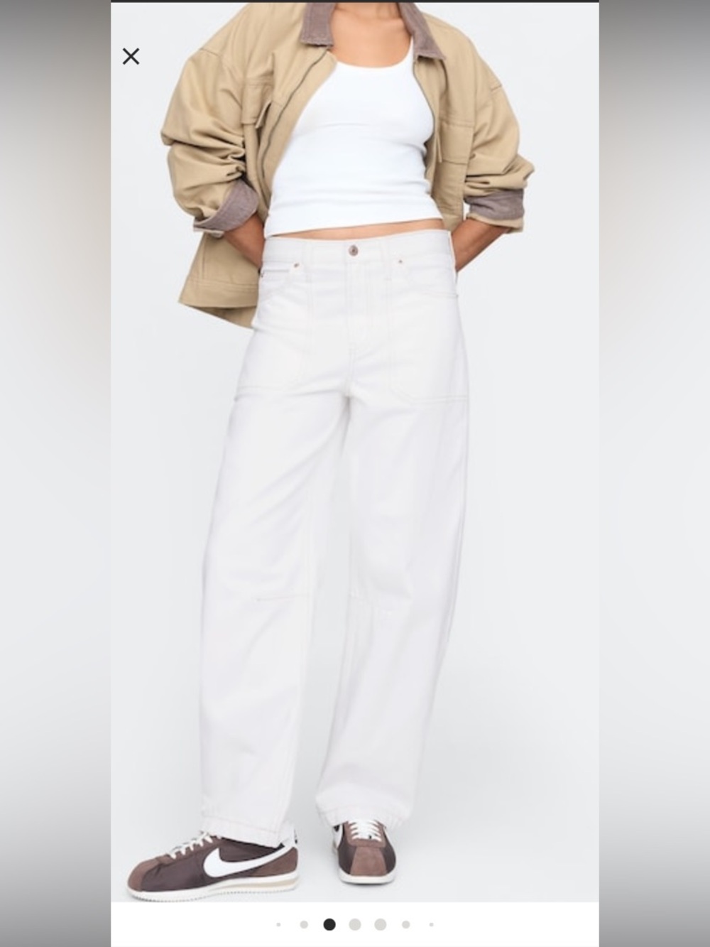 New with tags Gap High Rise Barrel Jeans White Wash Size 28 6 Petite